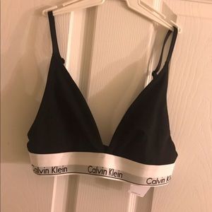 Black Calvin Klein Triangle Bralette
